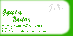 gyula nador business card